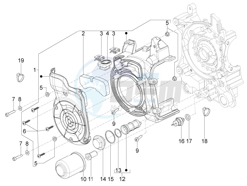 Flywheel magneto cover - Oil filter image