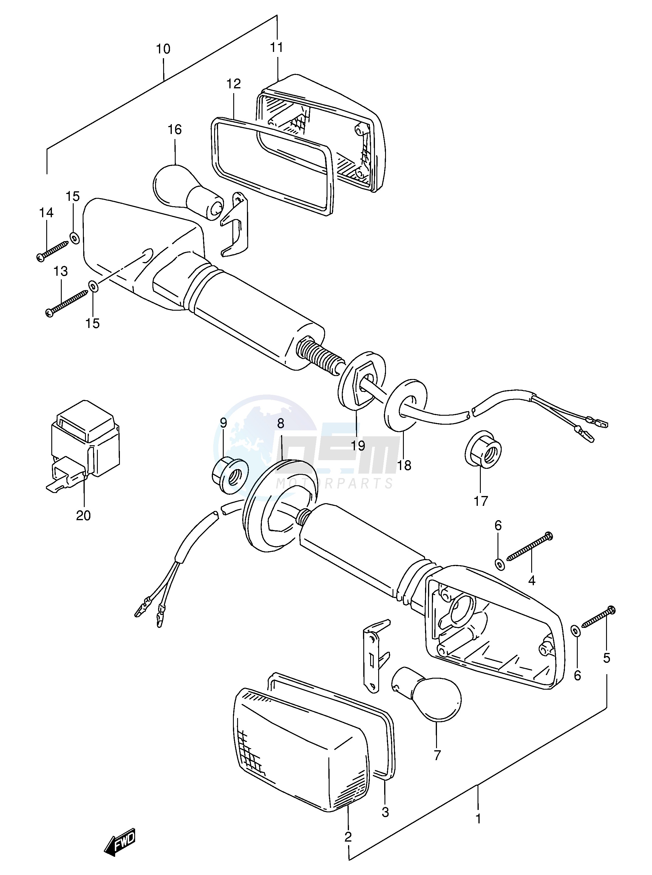 TURNSIGNAL LAMP (MODEL P R) blueprint