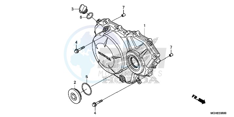 RIGHT CRANKCASE COVER (VFR1200X/XA/XL) image