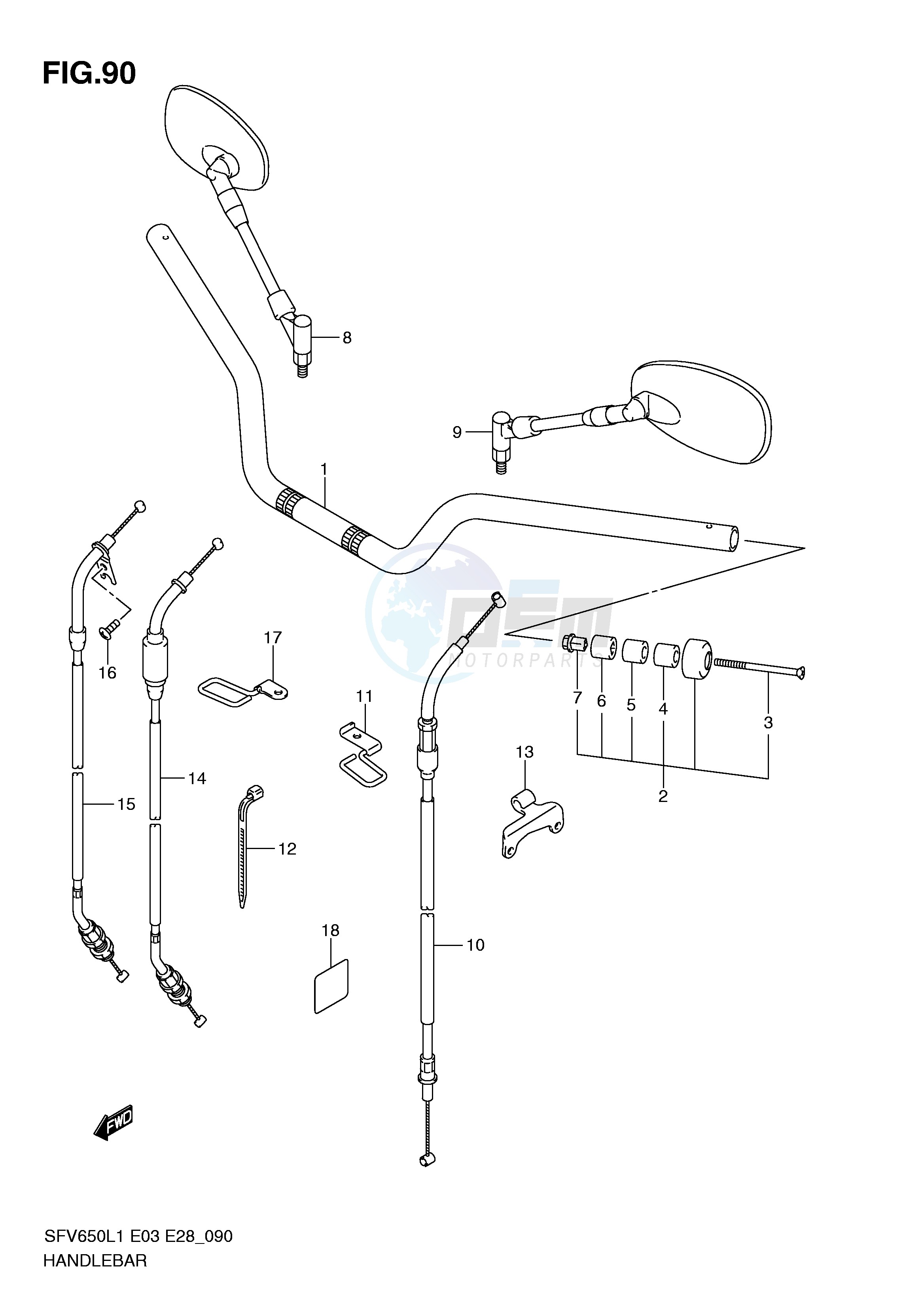 HANDLEBAR (SFV650AL1 E33) blueprint