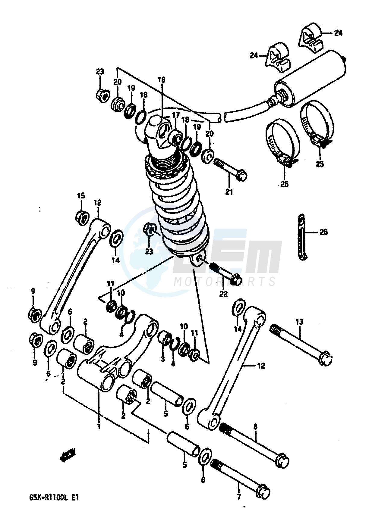 REAR CUSHION LEVER (MODEL K) image