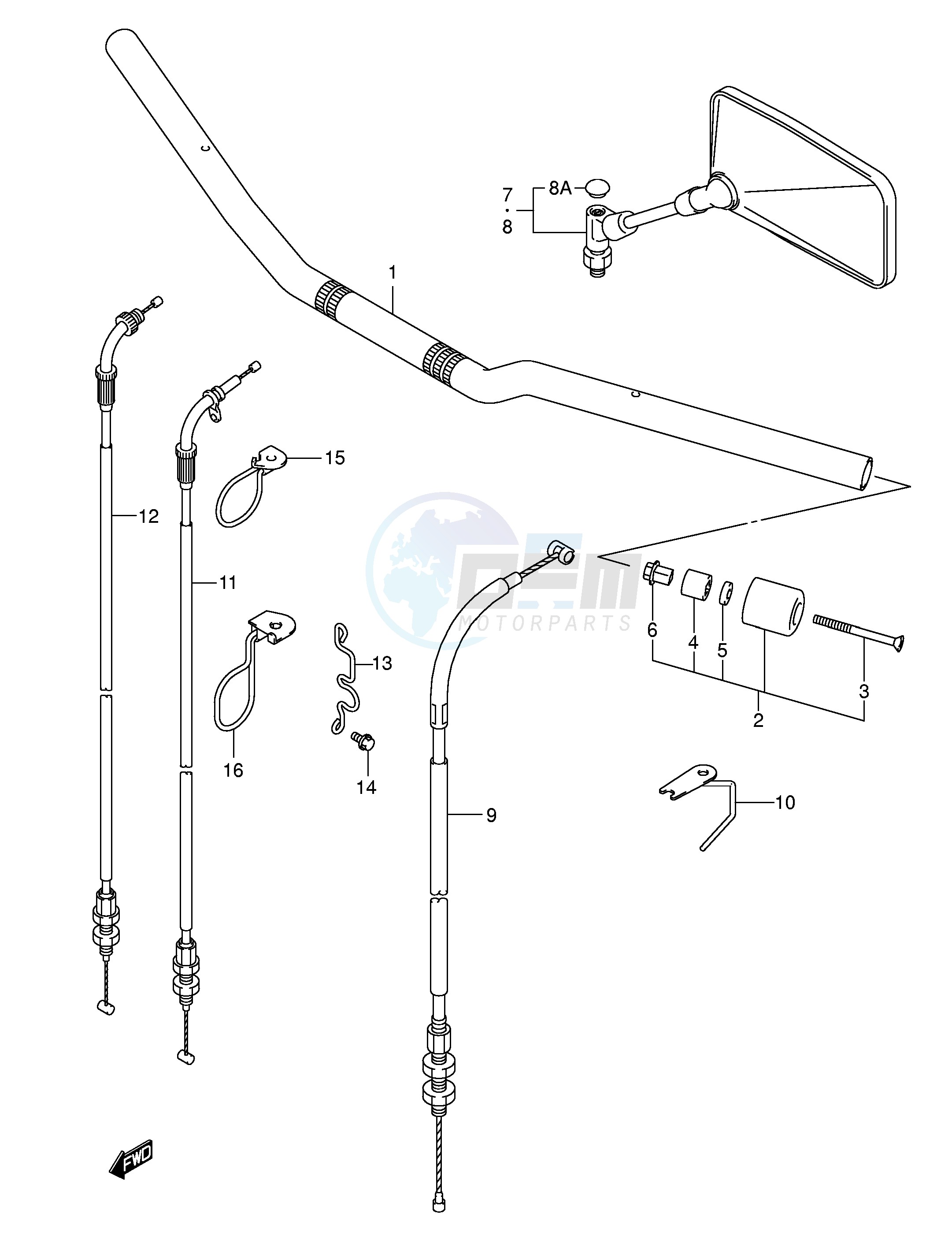 HANDLEBAR (WITH OUT COWLING) blueprint