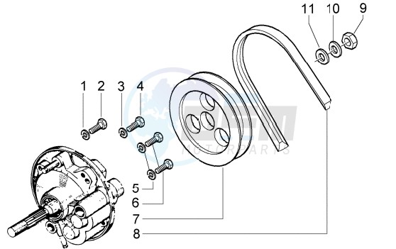 Component parts of rear hub image