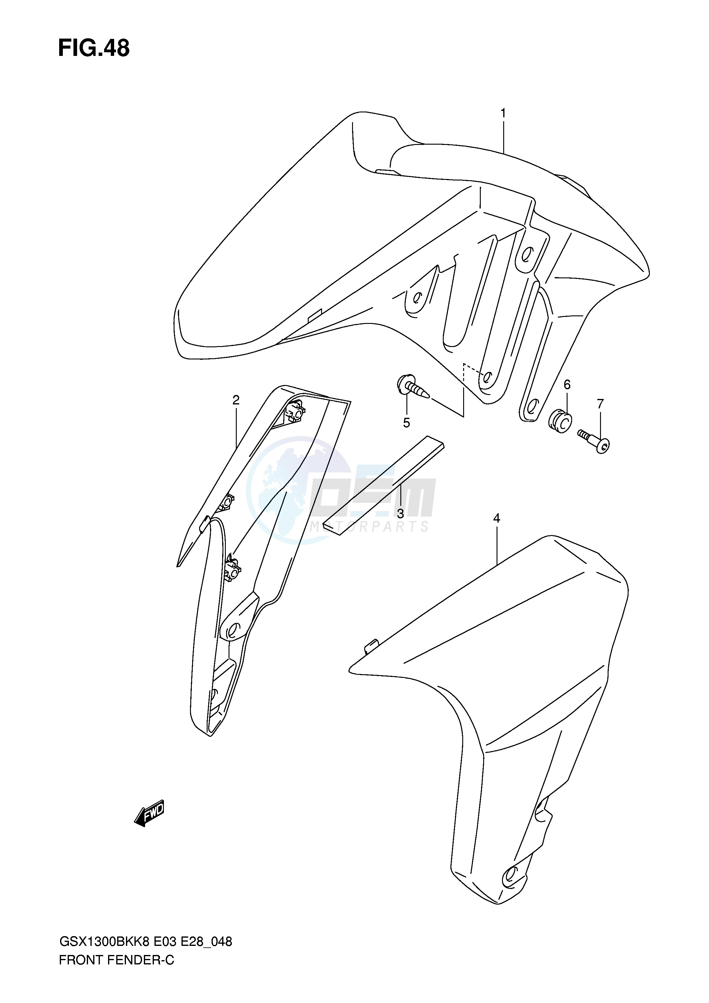 FRONT FENDER (WITHOUT ABS) blueprint