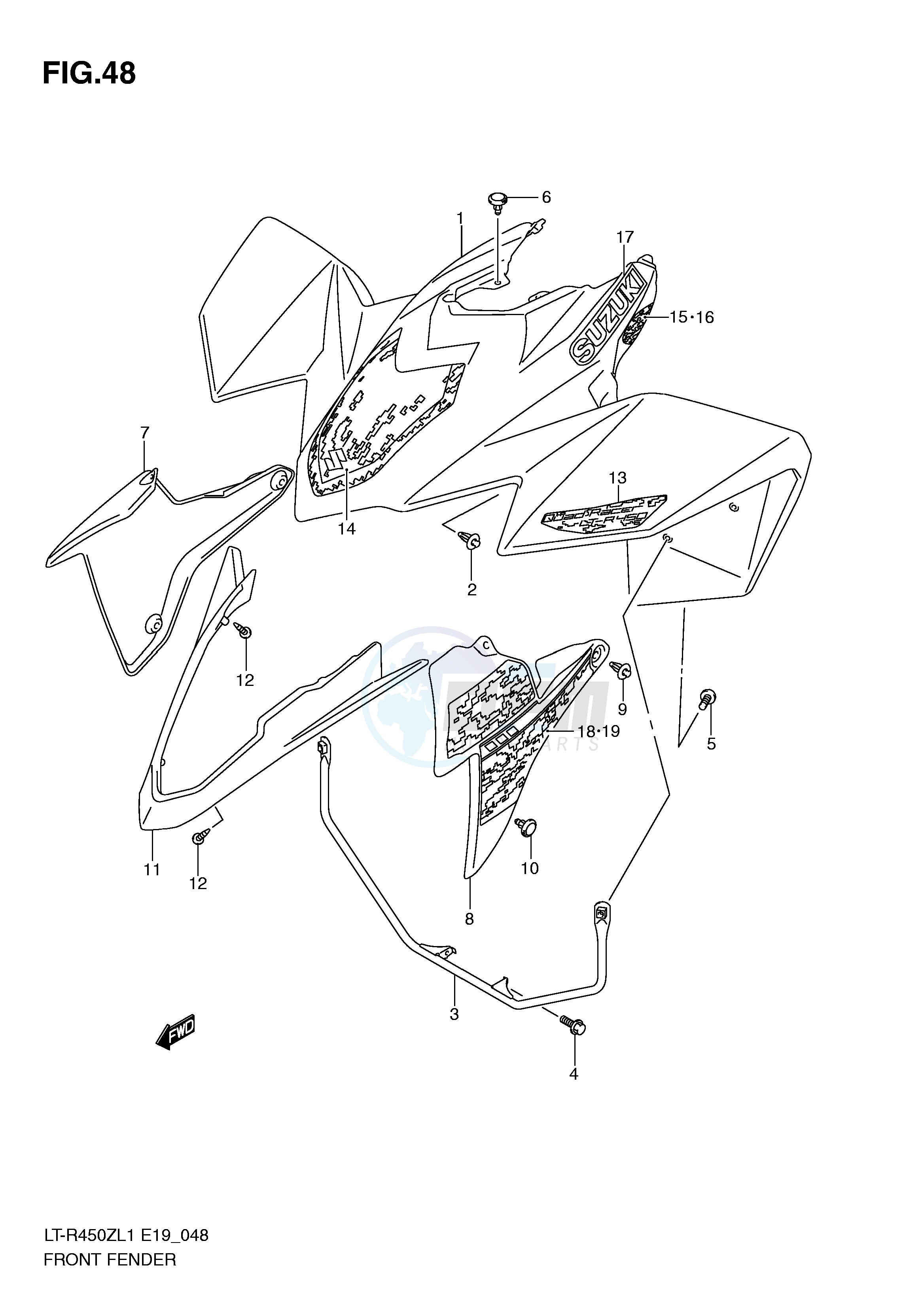 FRONT FENDER (LT-R450ZL1 E19) image