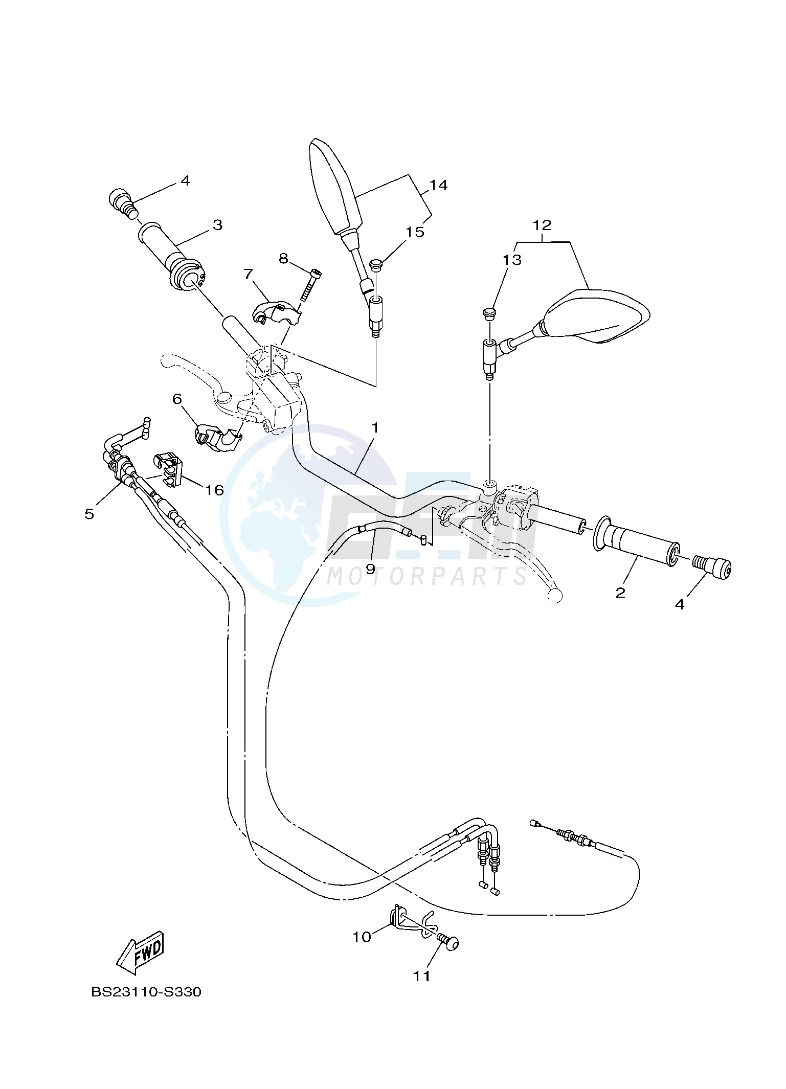 STEERING HANDLE & CABLE image