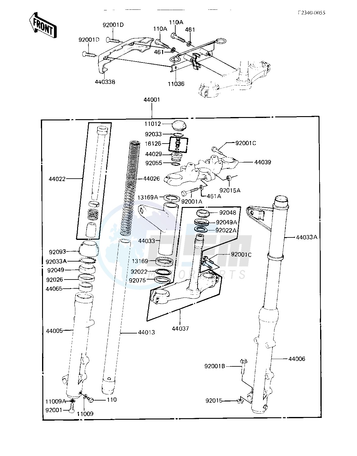 FRONT FORK -- KZ550-A3- - blueprint