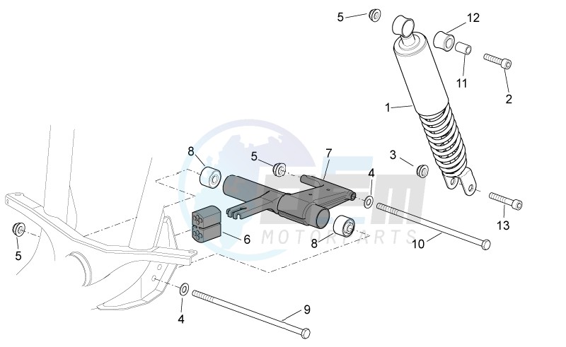 R.shock absorber-connect. Rod blueprint