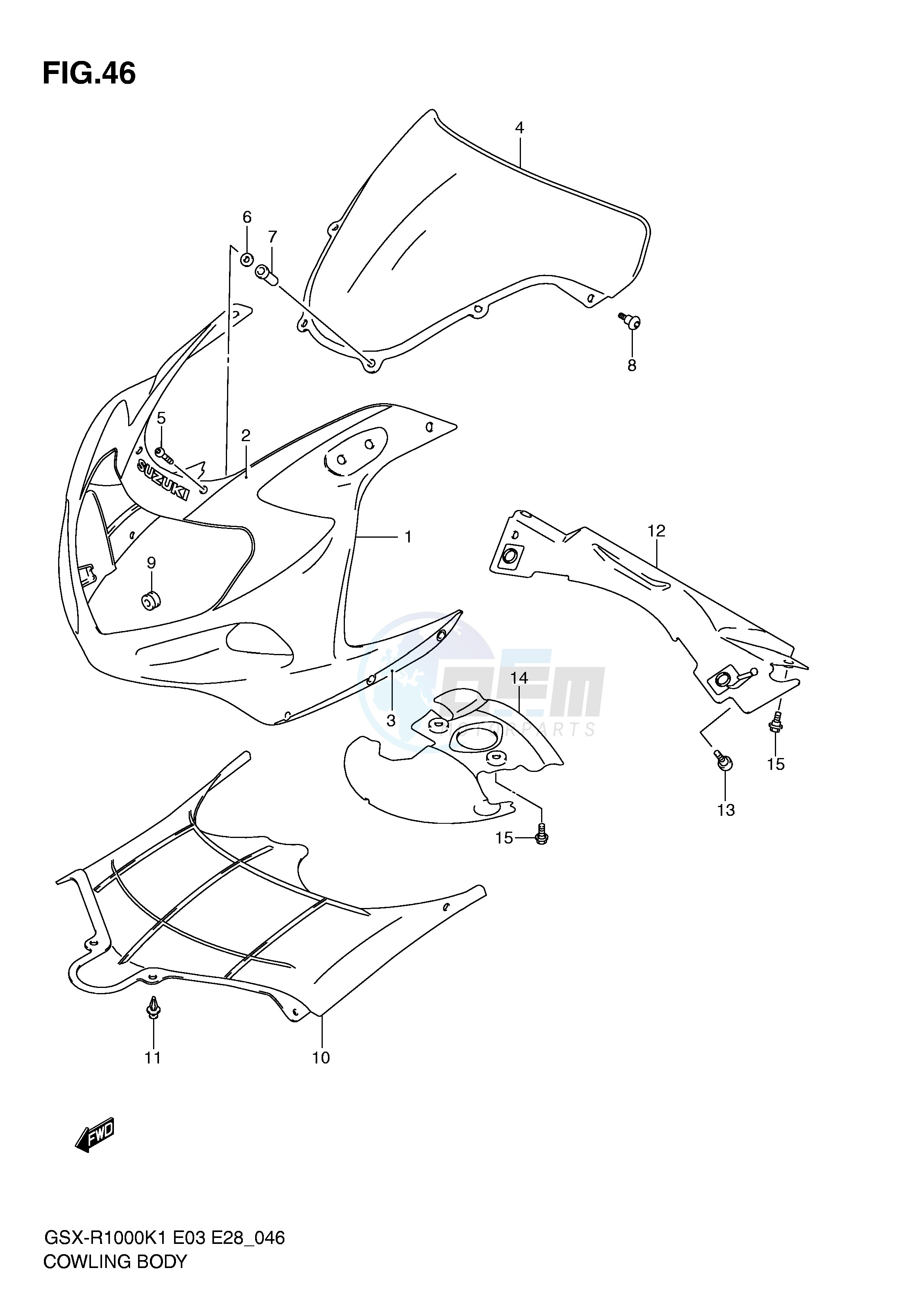 COWLING BODY (GSX-R1000K1) image