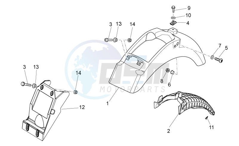 Rear body I- Mudguard blueprint