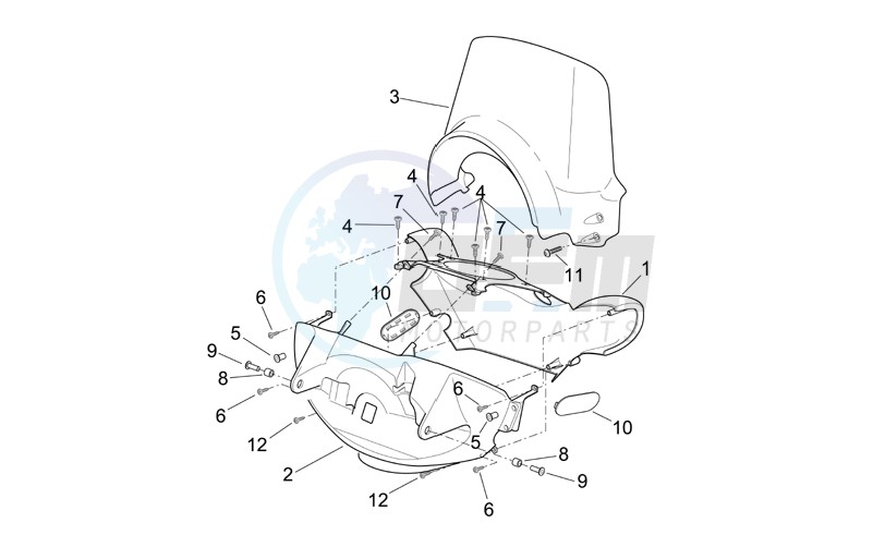 Front body - Front fairing blueprint