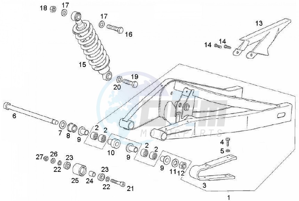 Shock absorber, rear (Positions) image