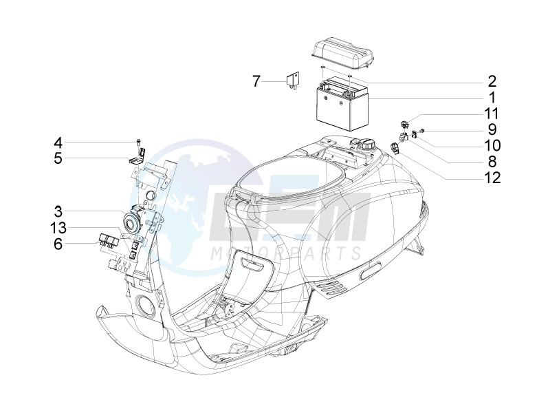 Control switches - Battery - Horn image