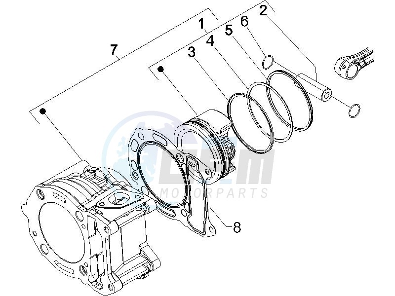 Cylinder - Piston - Wrist pin unit image