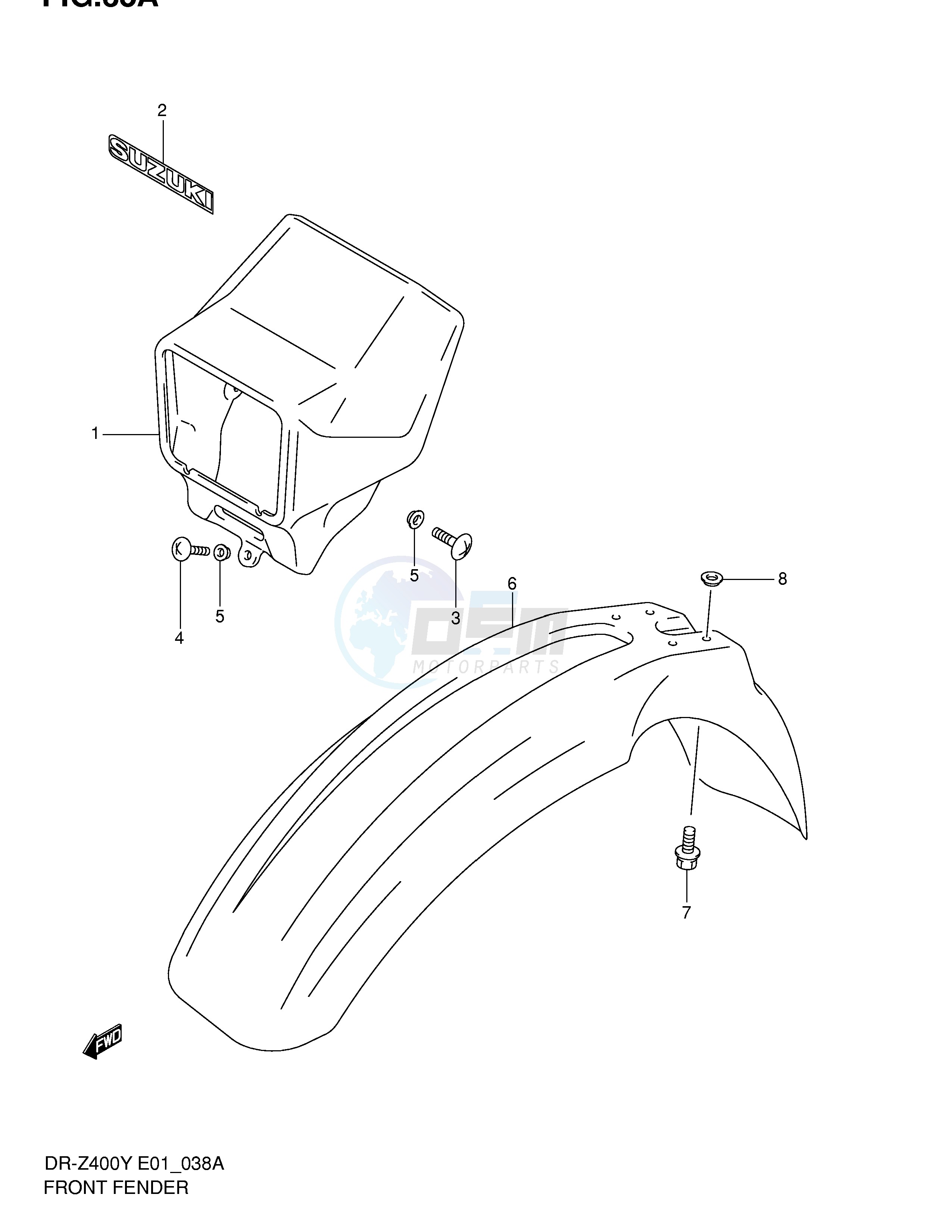 FRONT FENDER (DR-Z400EY EK1 E24) image