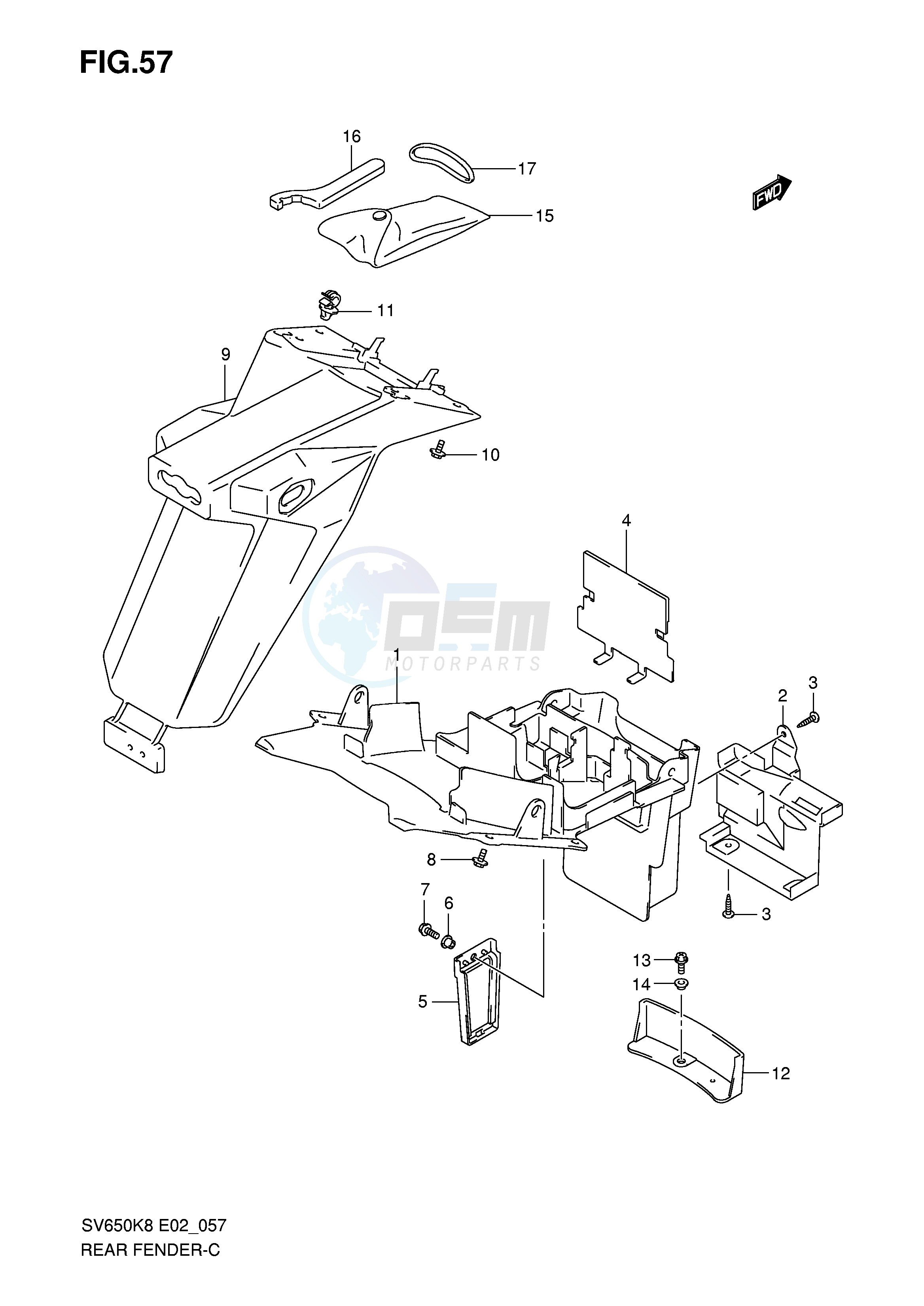 REAR FENDER (WITHOUT ABS) blueprint