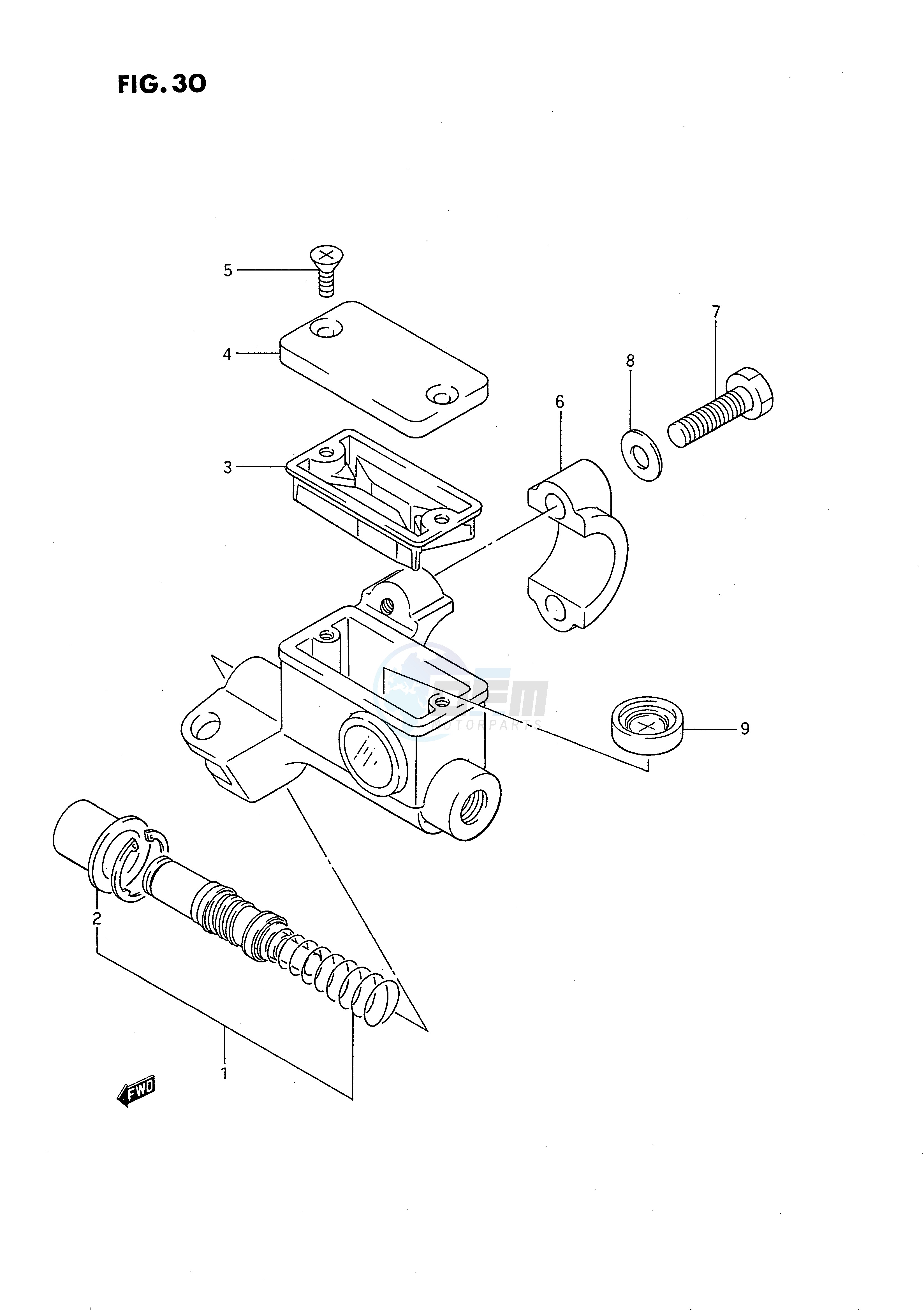 FRONT MASTER CYLINDER (MODEL G H) blueprint