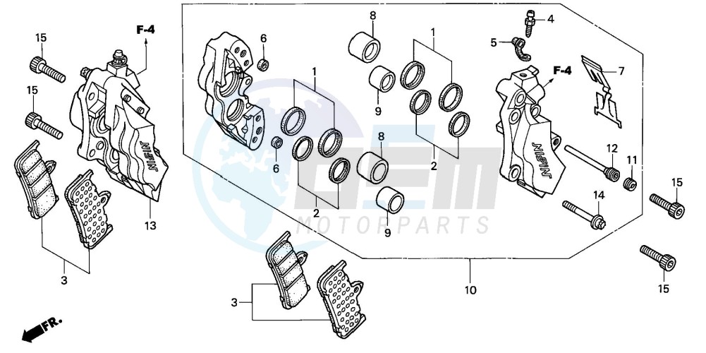 FRONT BRAKE CALIPER blueprint