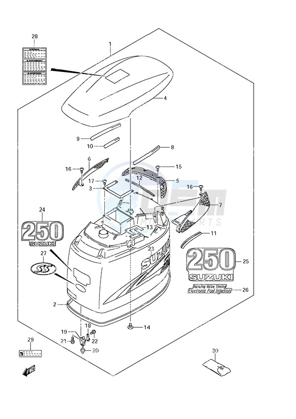 Engine Cover (DF 250S 2008 to 2009) blueprint