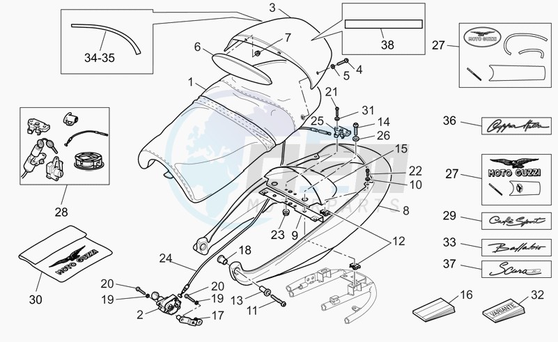 Saddle - rear fairing blueprint