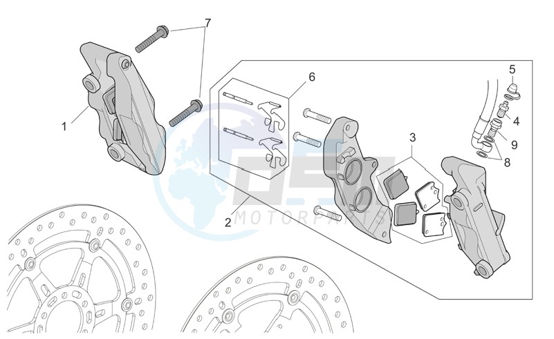 Front brake caliper I blueprint