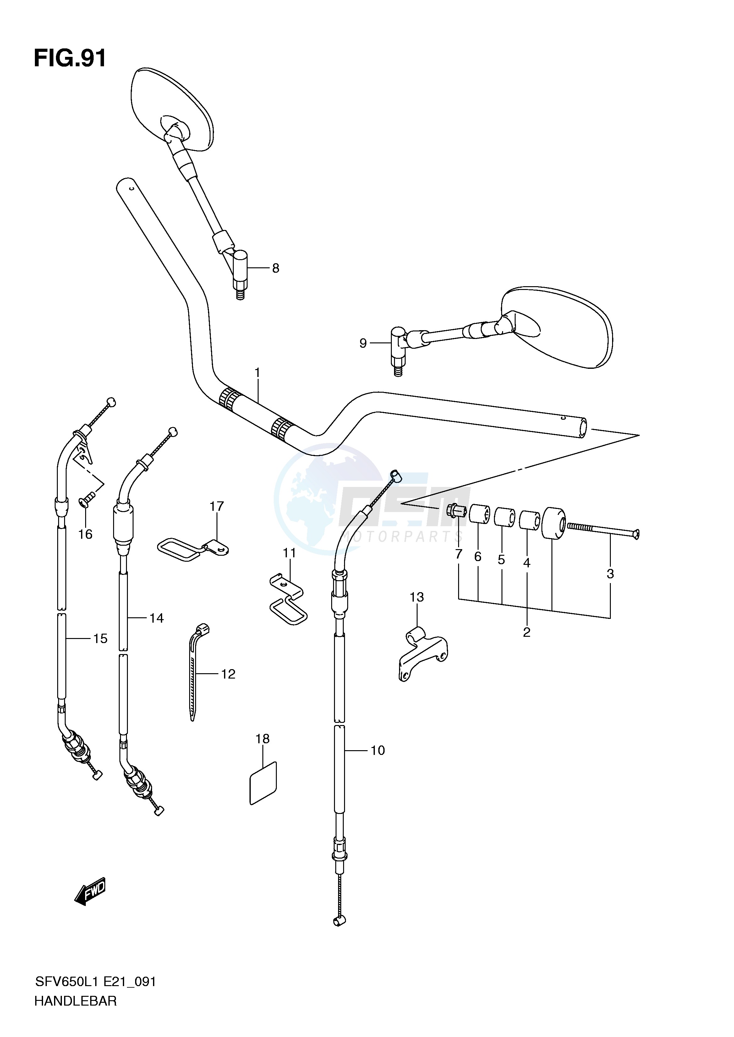 HANDLEBAR (SFV650AL1 E21) blueprint