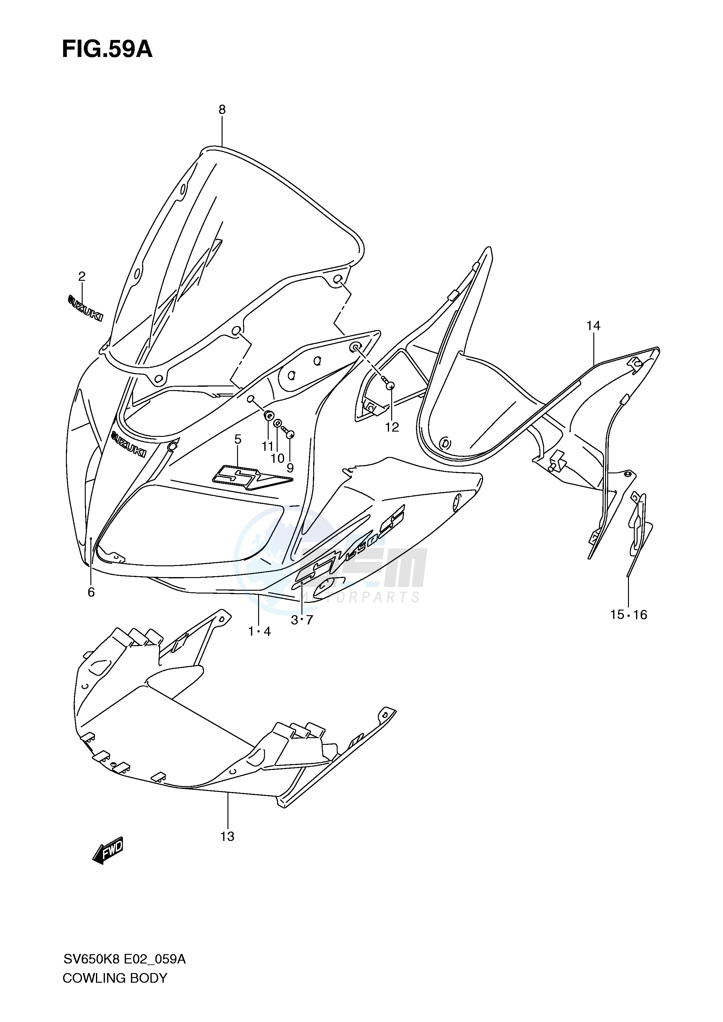 COWLING BODY (MODEL K9 WITH COWLING) blueprint