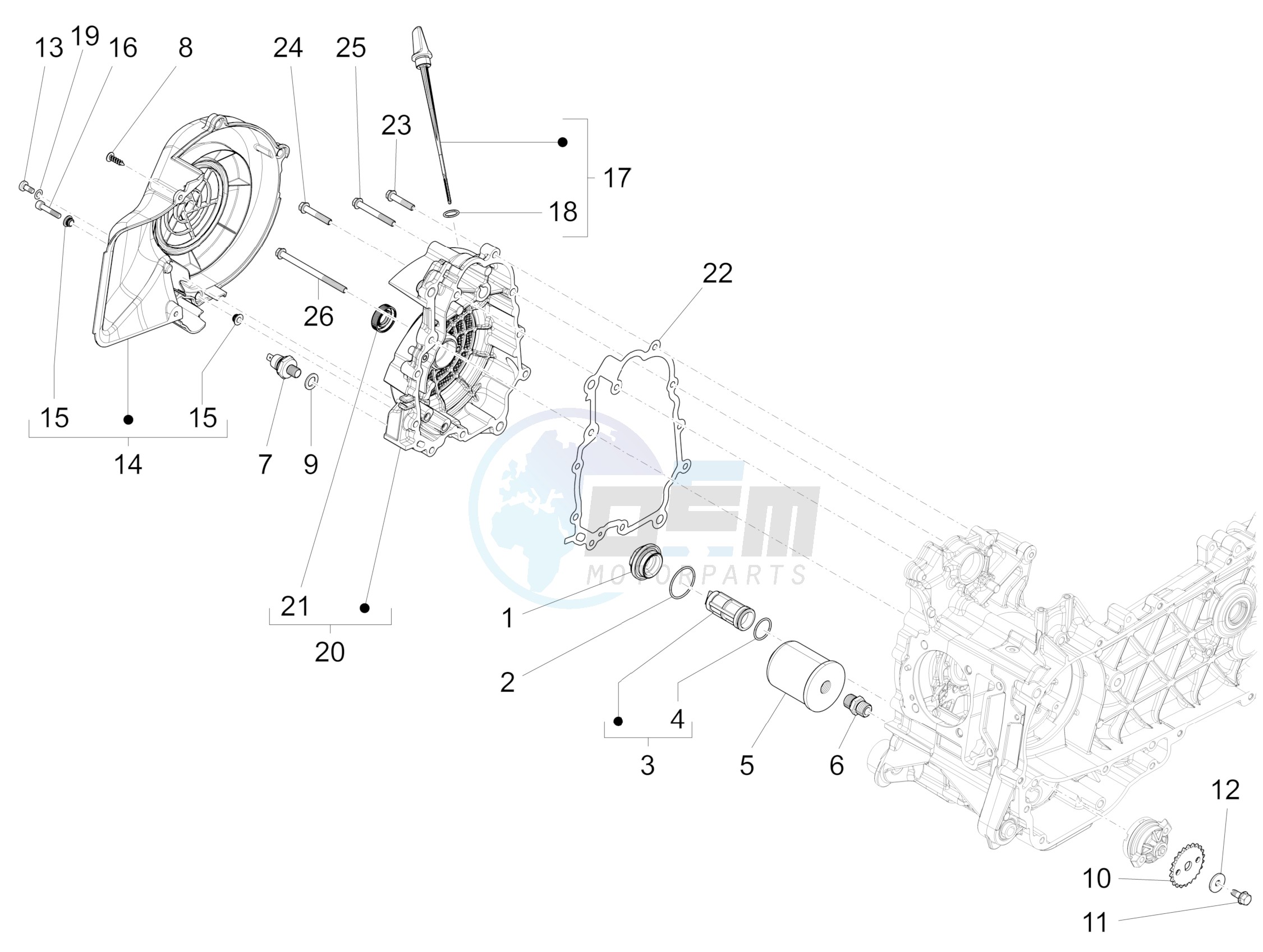 Flywheel magneto cover - Oil filter image