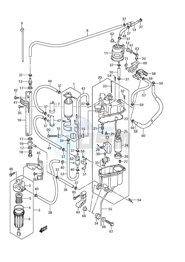 Fuel Pump/Fuel Vapor Separator (DF 250S) blueprint