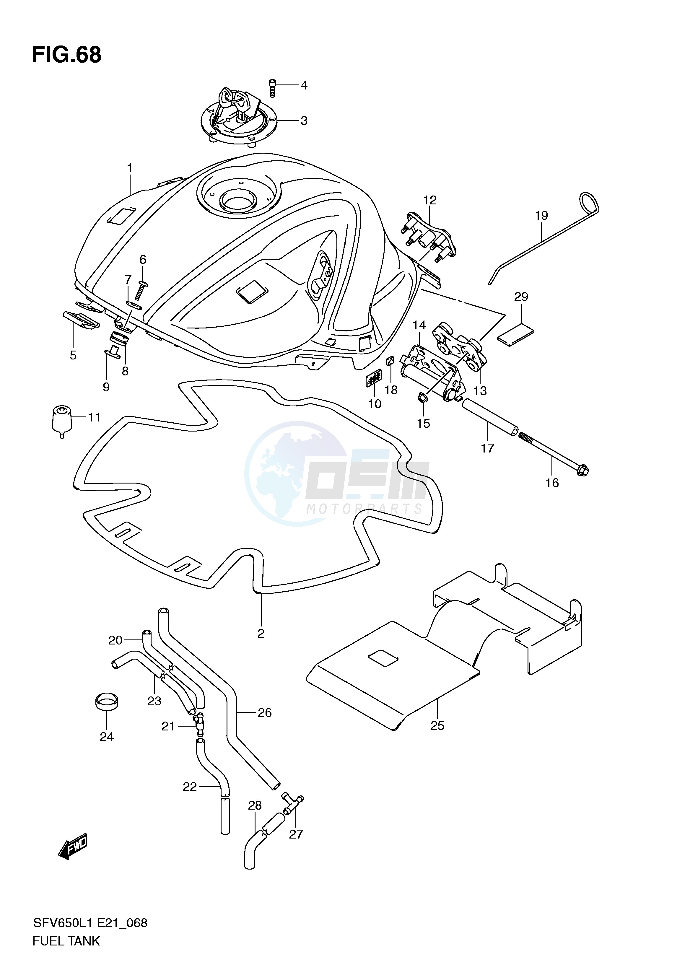 FUEL TANK (SFV650AL1 E21) image