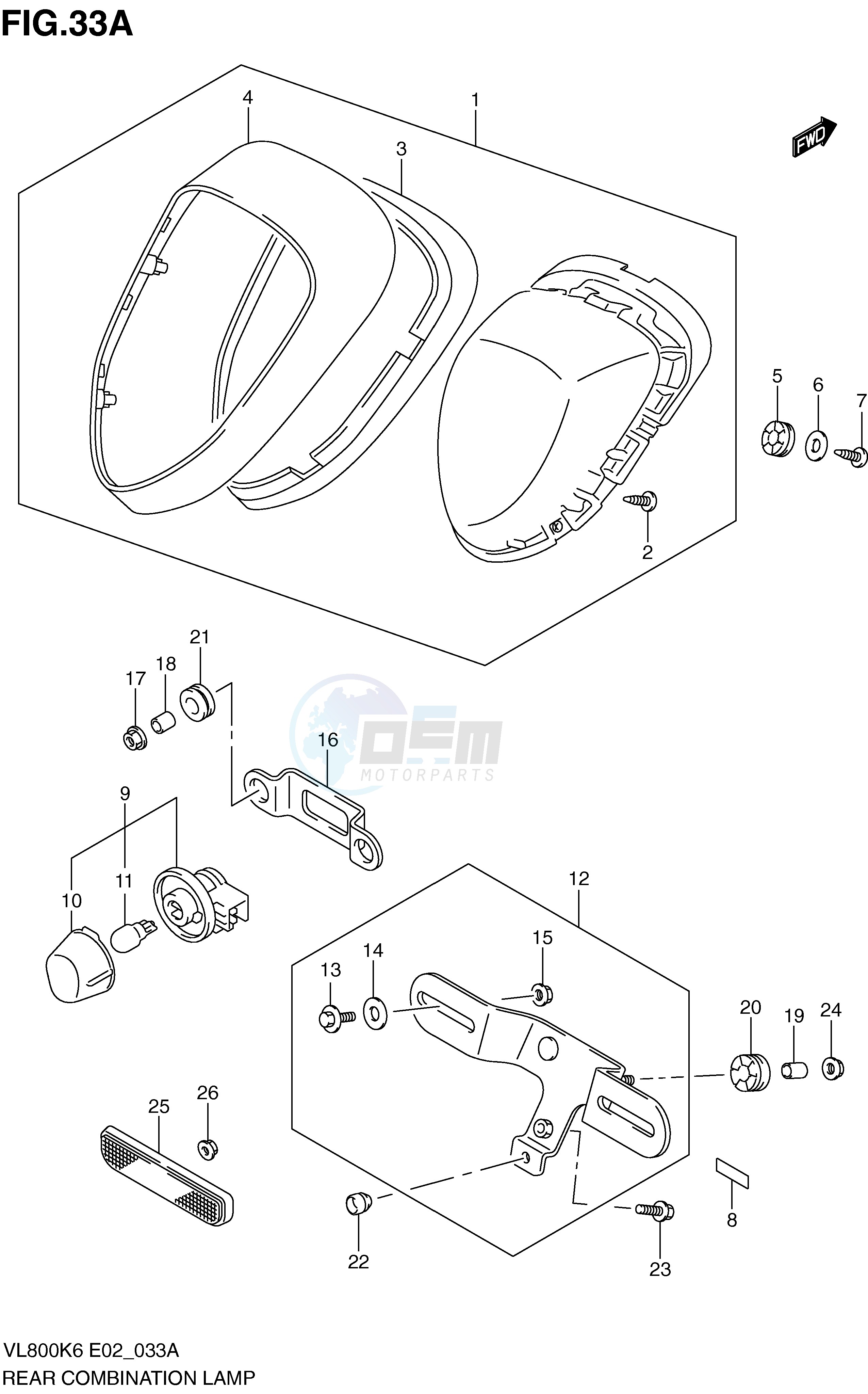 REAR COMBINATION LAMP (MODEL K9 L0) blueprint