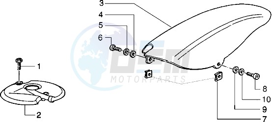 Front and rear mudguard blueprint