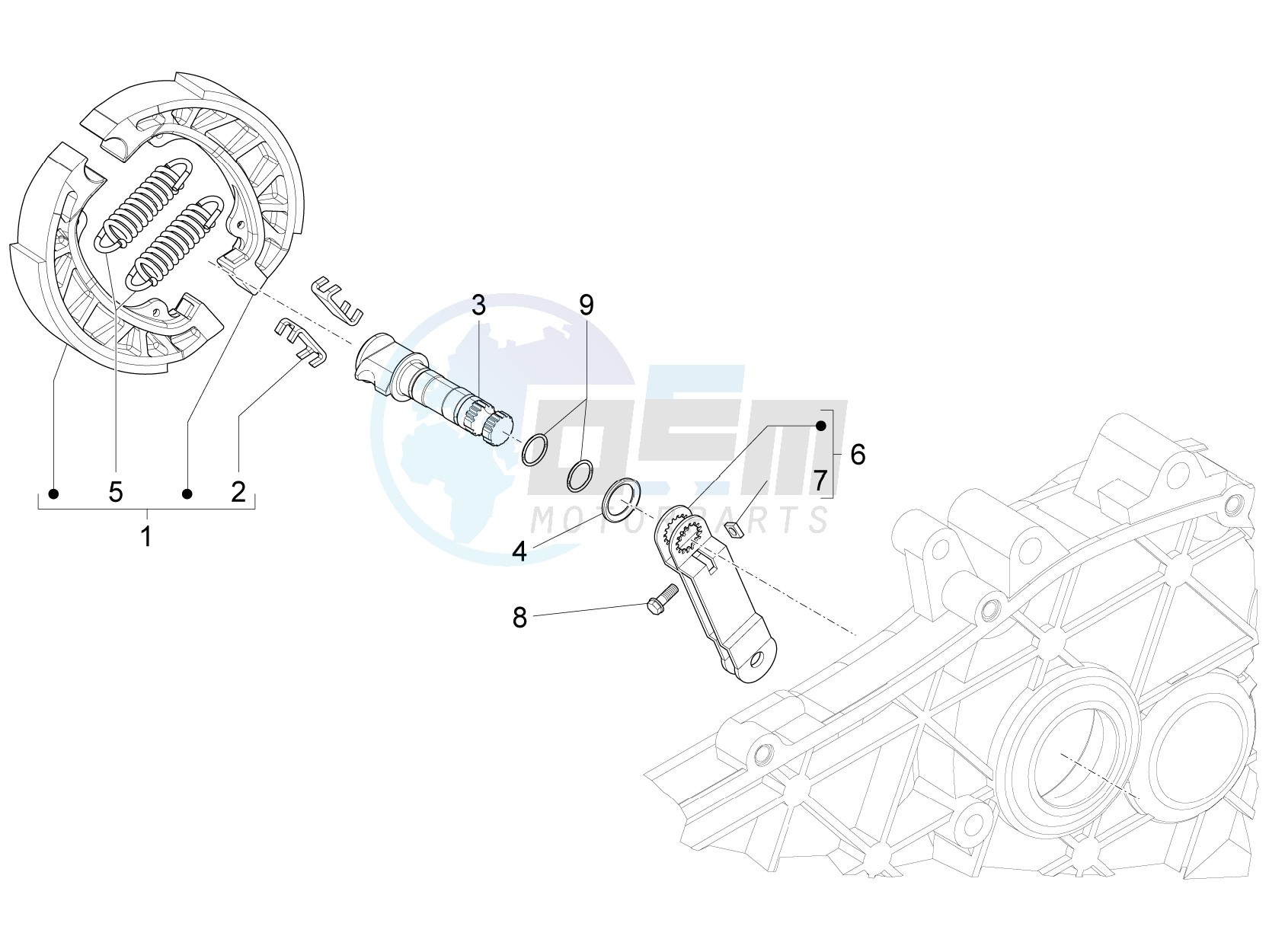 Rear brake - Brake jaw image