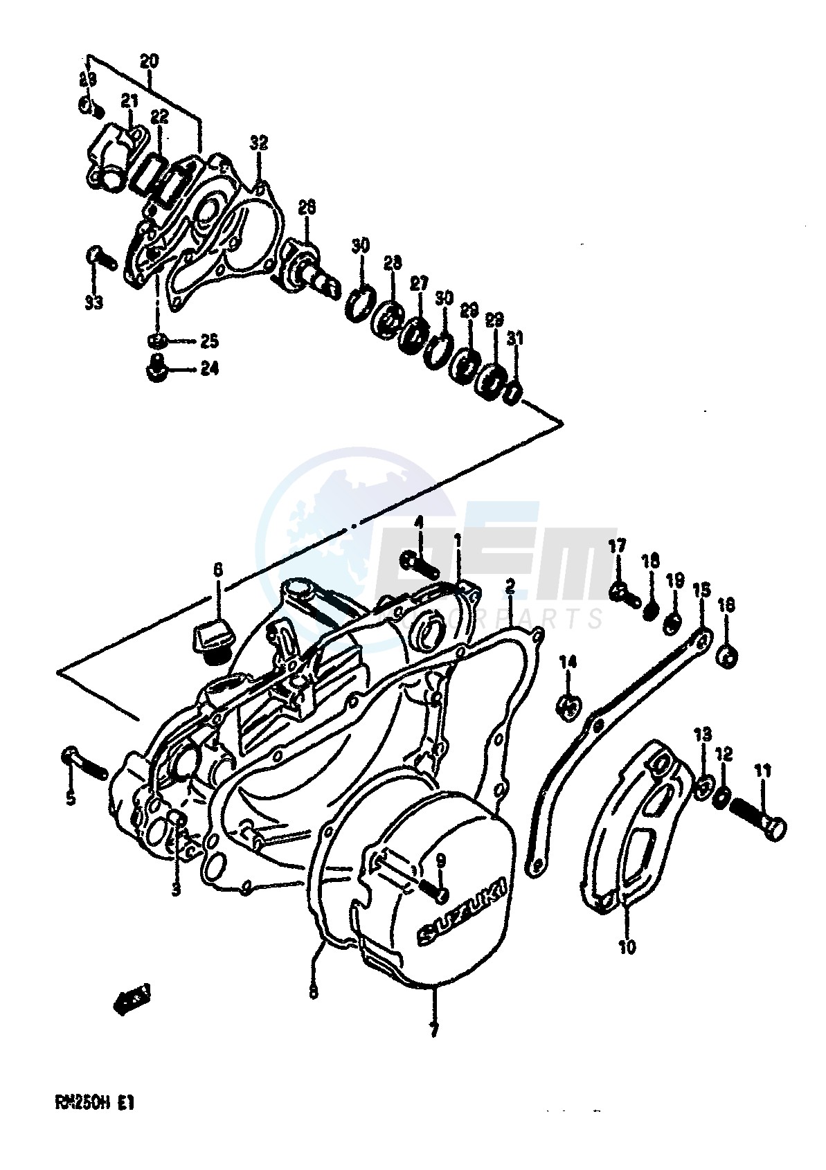 CRANKCASE COVER-WATER PUMP (MODEL H) image