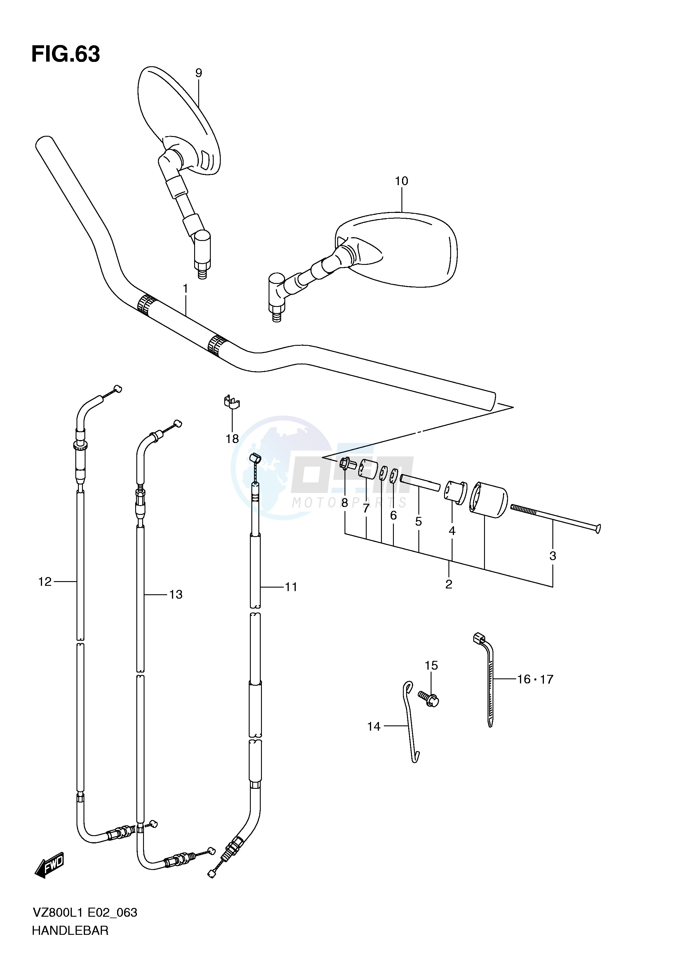 HANDLEBAR (VZ800L1 E19) blueprint