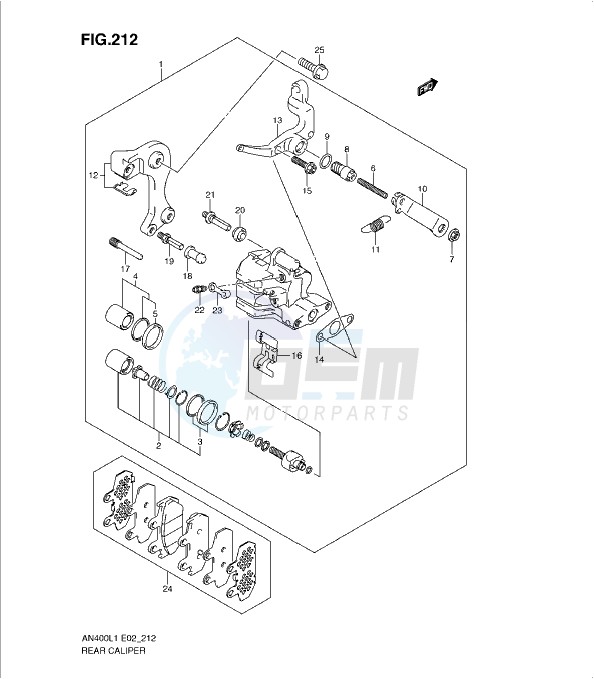 REAR CALIPER (AN400ZAL1 E19) image