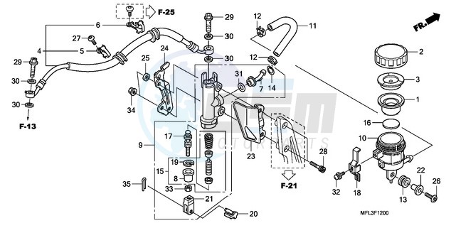 REAR BRAKE MASTER CYLINDER (CBR1000RR) image