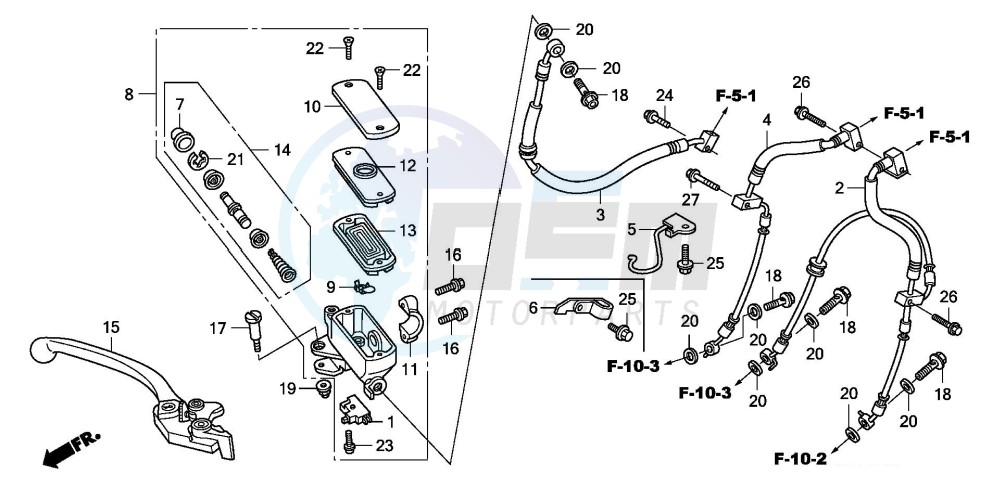 FR. BRAKE MASTER CYLINDER (CBF600SA8/NA8) image