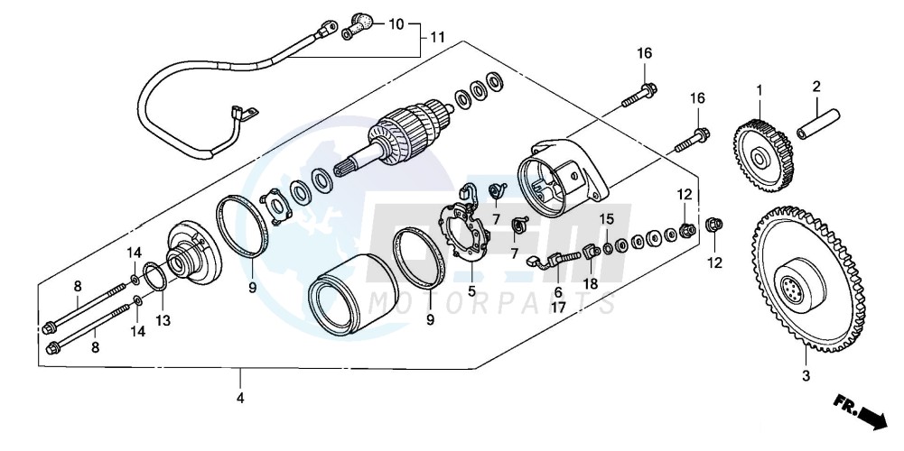 STARTING MOTOR (FES1253-5)(FES1503-5) blueprint