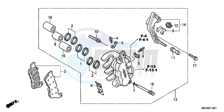 L. FRONT BRAKE CALIPER blueprint