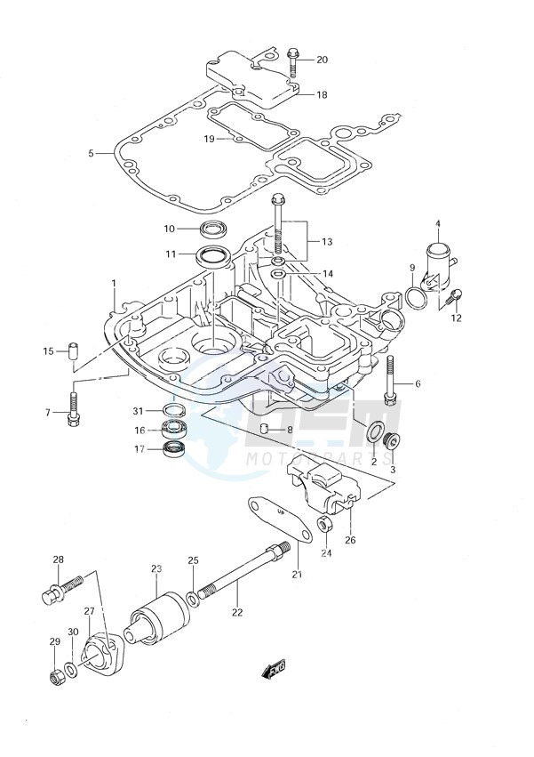 Engine Holder DF 140T (S/N 682149 & Newer) DF 140Z (S/N 680234 & Newer) blueprint