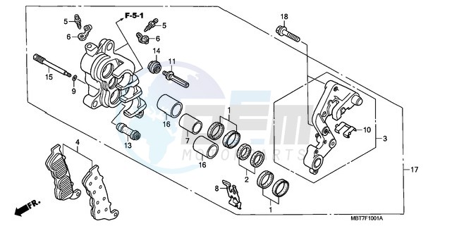 FRONT BRAKE CALIPER (R.) (XL1000VA) blueprint