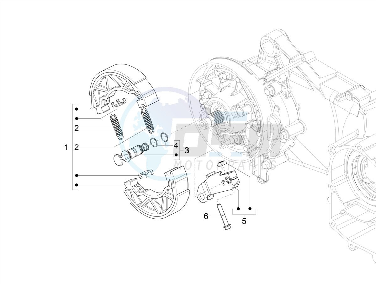 Rear brake - Brake jaw blueprint
