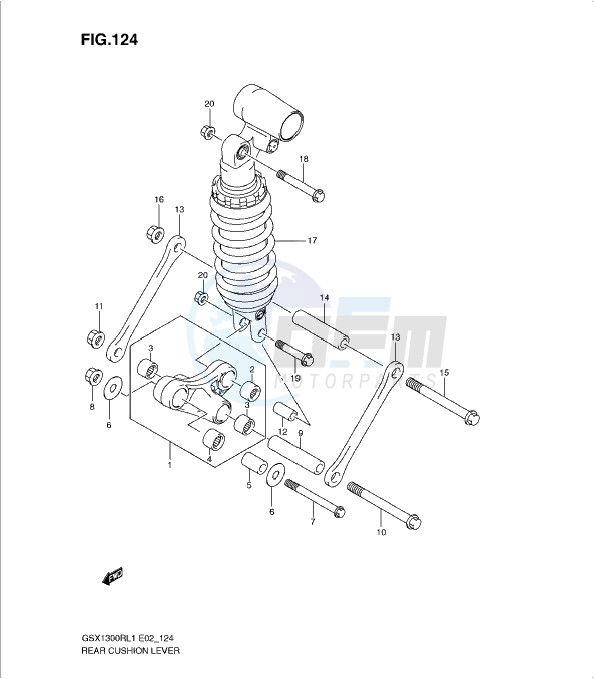 REAR CUSHION LEVER (GSX1300RL1 E51) blueprint