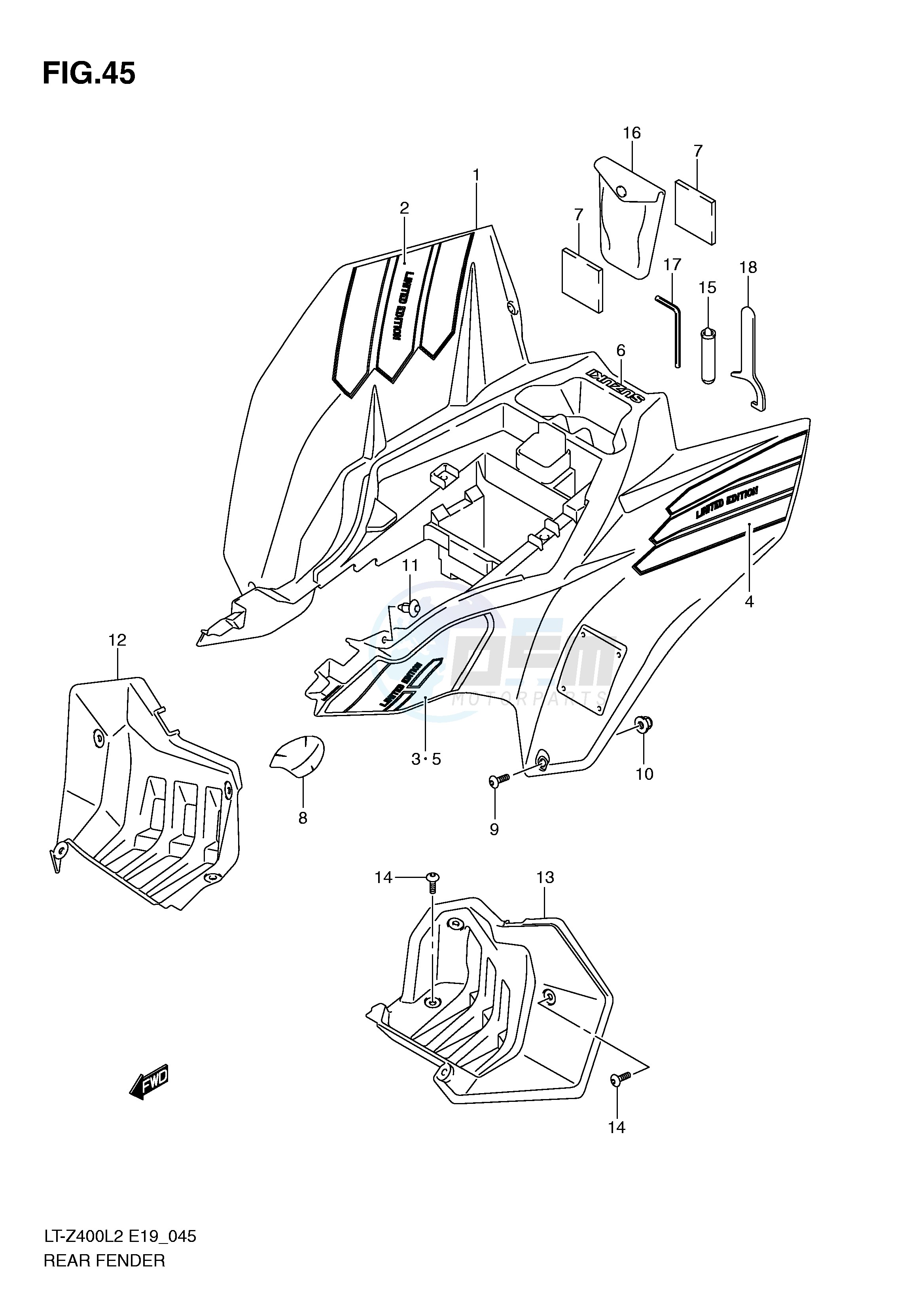 REAR FENDER (LT-Z400ZL2 E19) blueprint
