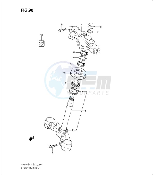 STEERING STEM (SV650SL1 E24) blueprint