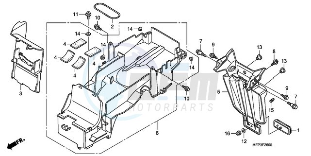 REAR FENDER (CB1300/CB130 0S) blueprint