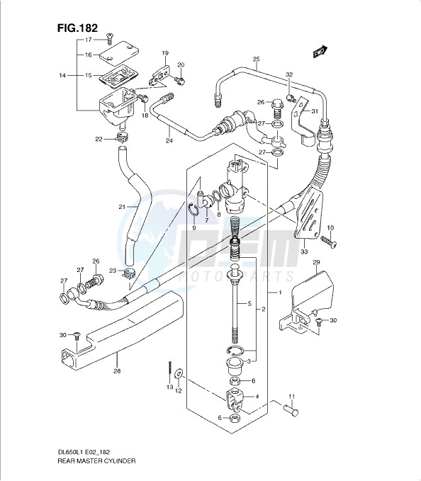 REAR MASTER CYLINDER (DL650AL1 E24) blueprint