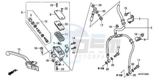 FR. BRAKE MASTER CYLINDER (CB600F/F3) image