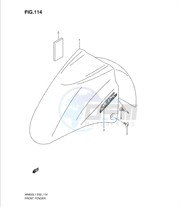 FRONT FENDER (AN650AL1 E2) blueprint